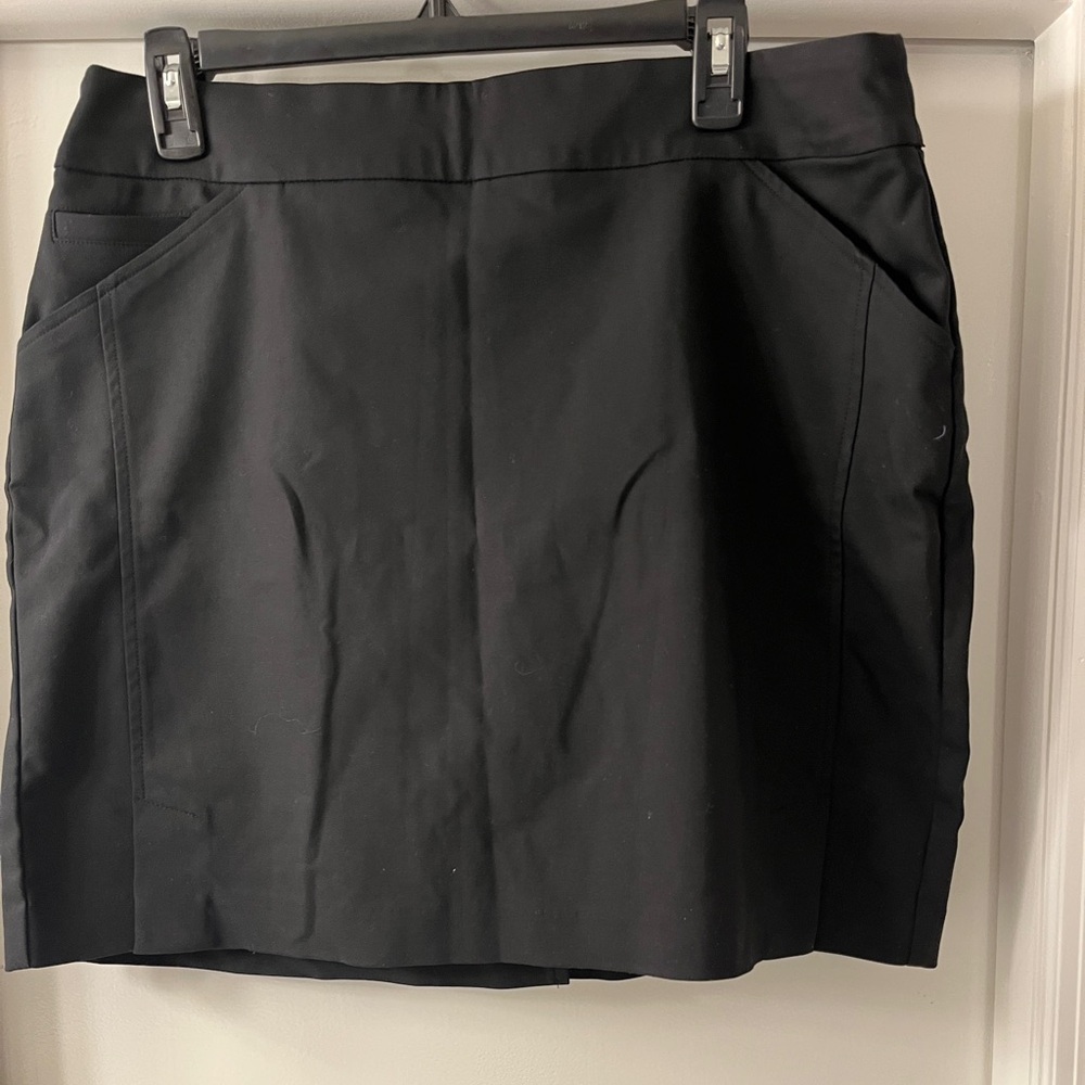 Sleek Black Skort with Front Pockets